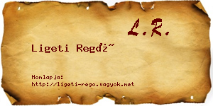 Ligeti Regő névjegykártya